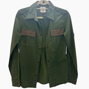 SON OF JOHN Army Style Button Down Shirt